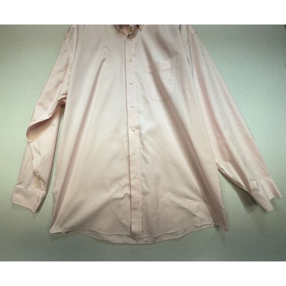 Roundtree & Yorke Gold Label Non-Iron Pinpoint Dress Shirt Mens 16.5 36T  Pink - Picture 6 of 11